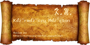 Körmöczy Márton névjegykártya